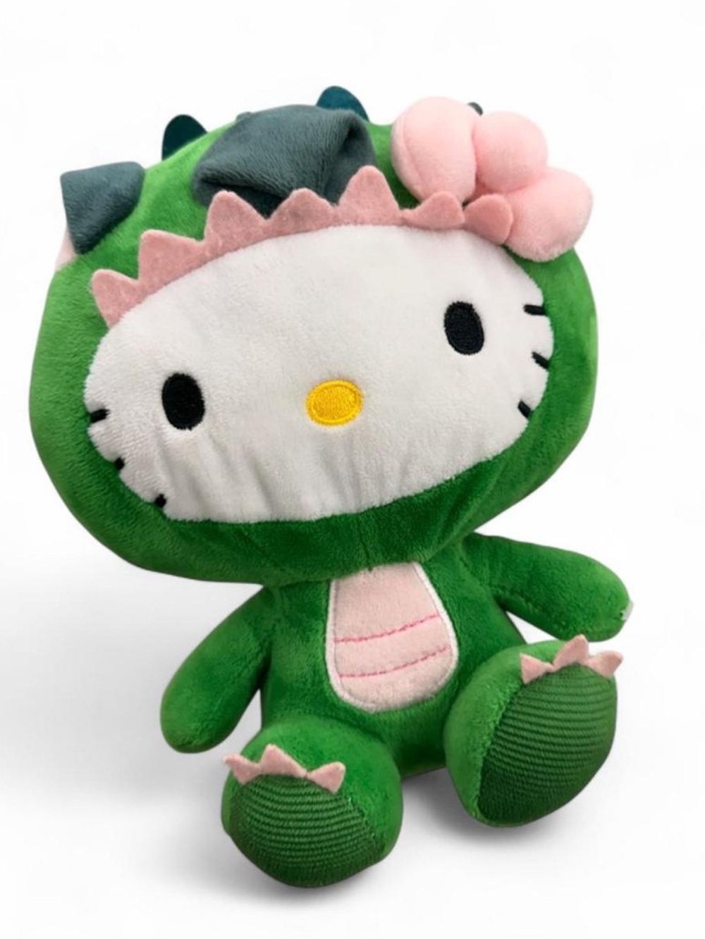Hello Kitty Green Plush in Pink-Trim Dragon Costume